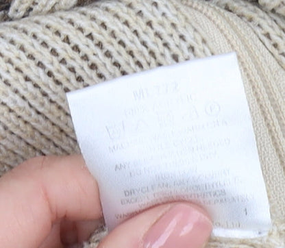 Premier Man XL Beige Full Zip Geometric Jumper