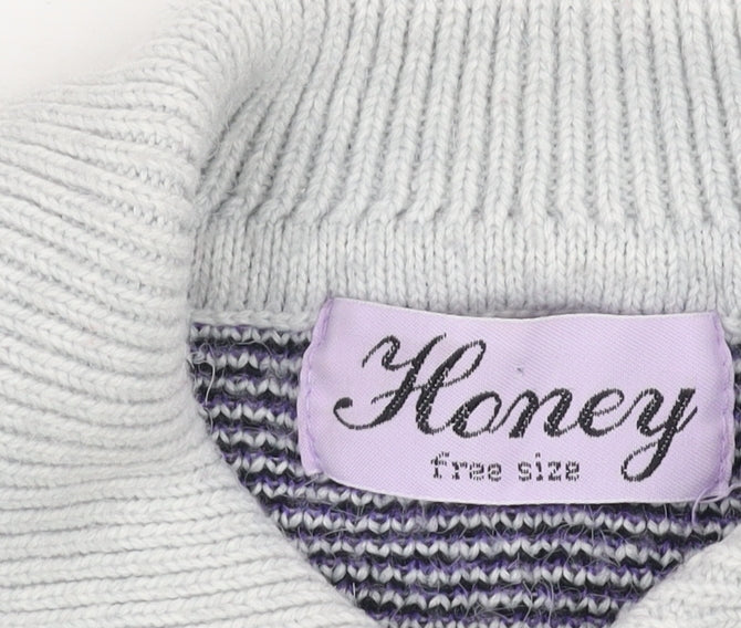 Honey Women's Multicoloured Collared Pullover Jumper