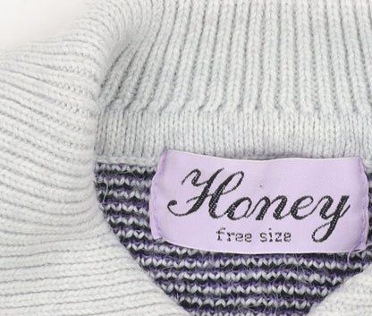 Honey Women's Multicoloured Collared Pullover Jumper