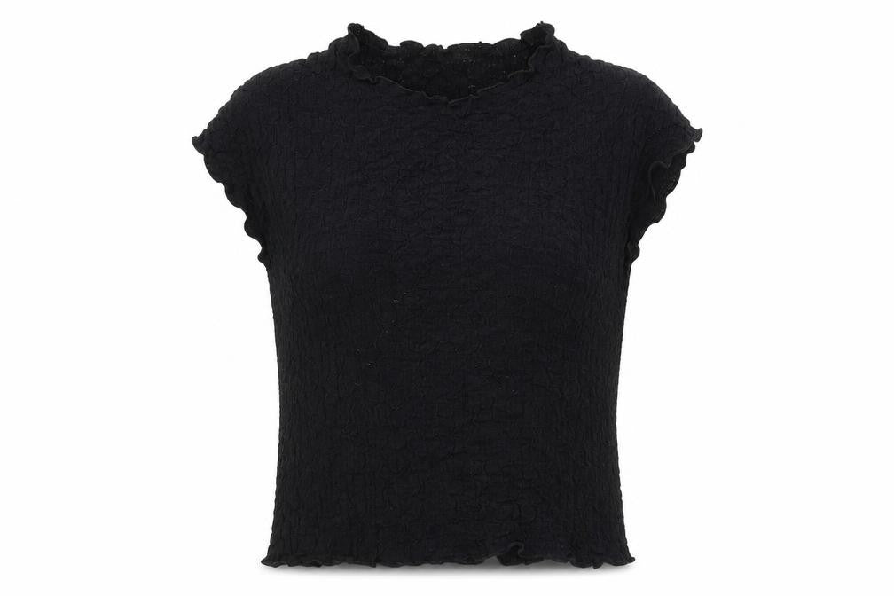 Womens UK Size S Zara Black Basic T-Shirt