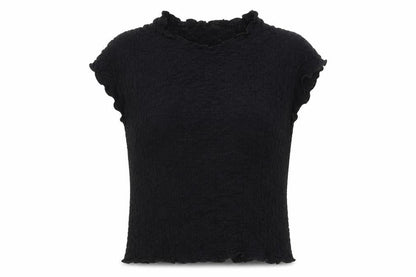 Womens UK Size S Zara Black Basic T-Shirt