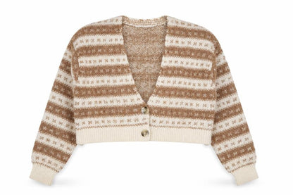 Womens UK Size M Bershka Brown Cardigan Jumper