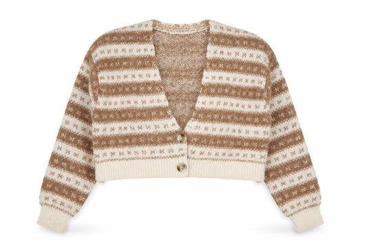 Womens UK Size M Bershka Brown Cardigan Jumper