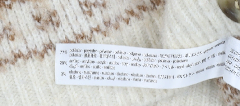 Womens UK Size M Bershka Brown Cardigan Jumper