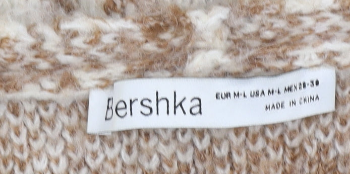 Womens UK Size M Bershka Brown Cardigan Jumper