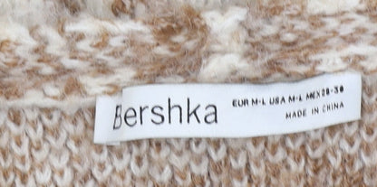 Womens UK Size M Bershka Brown Cardigan Jumper