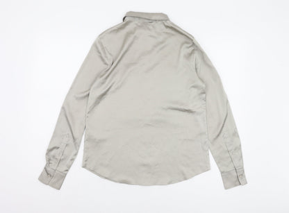 Womens UK Size XS H&M Grey Basic Button-Up