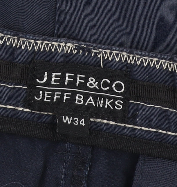 Jeff Banks Men's Navy Chino Shorts Size 34
