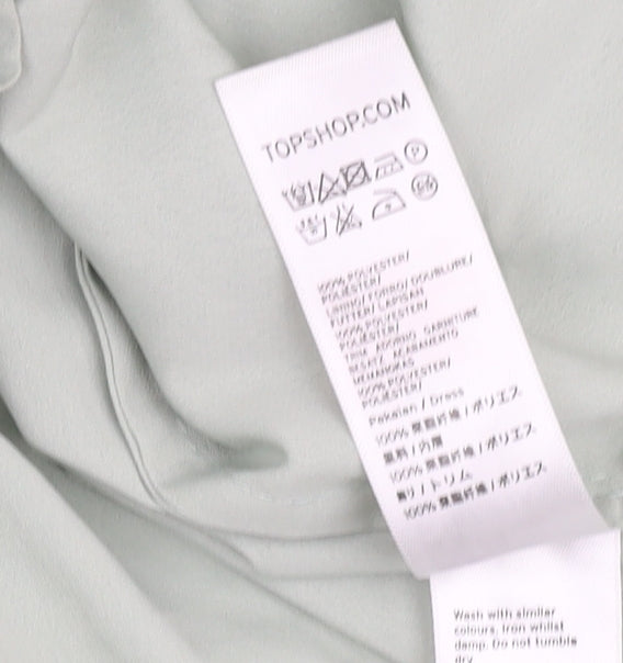 Topshop Women’s Green V-Neck Ruffle Maxi Dress