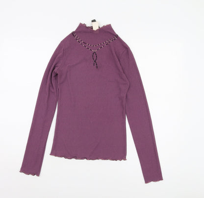 Womens UK Size 10 MNG Purple Basic Blouse