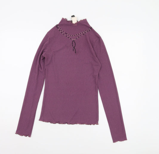 Womens UK Size 10 MNG Purple Basic Blouse