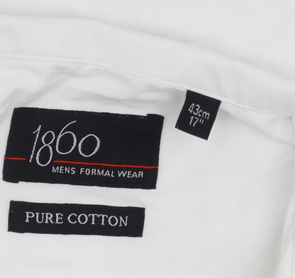 1860 Men's White Long Sleeve Button-Up Shirt