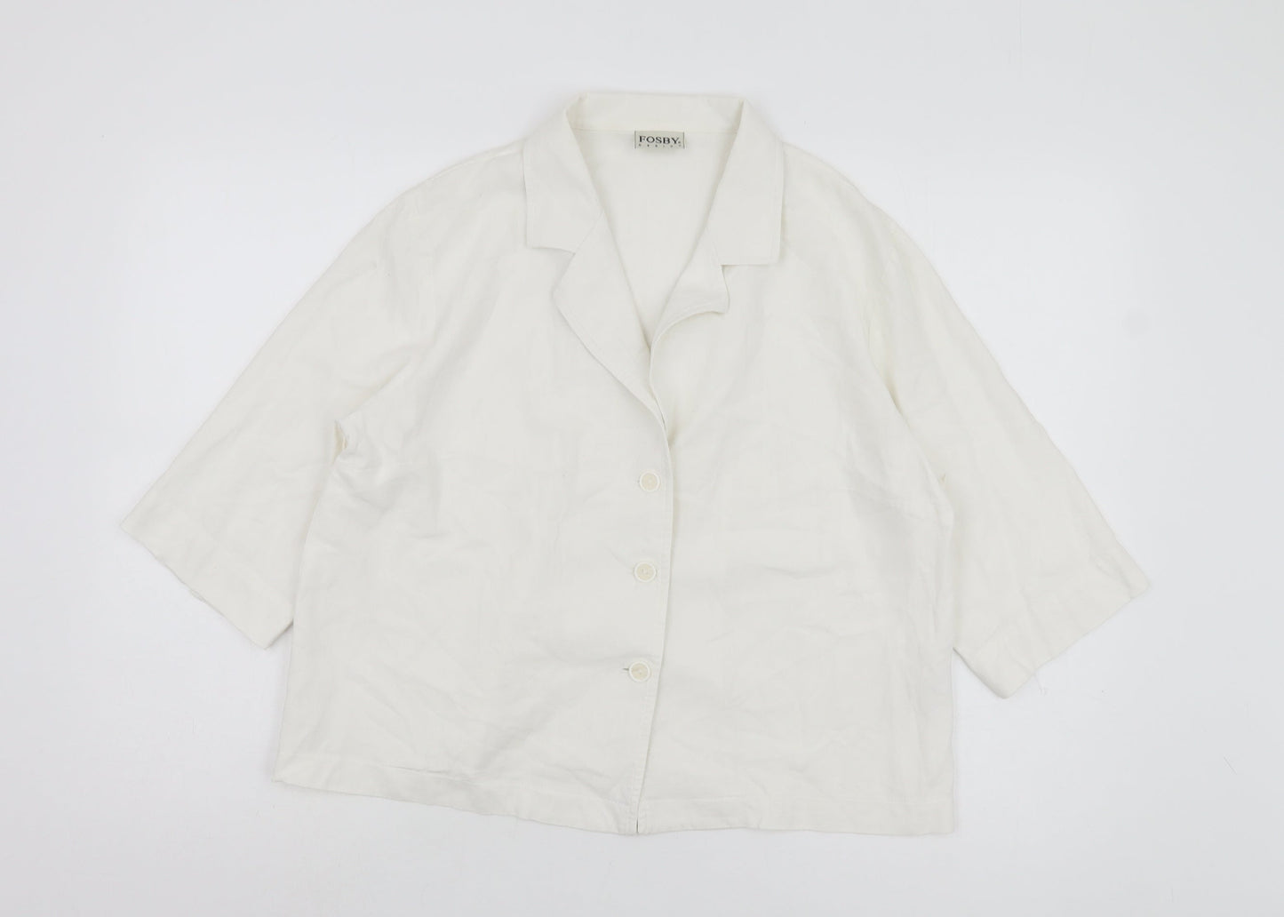 Fosby Design Women's Ivory Linen Blazer Size 16