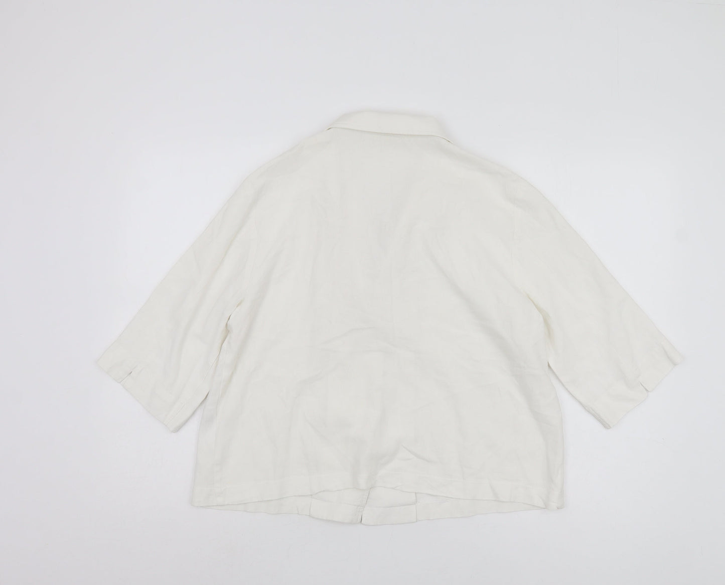 Fosby Design Women's Ivory Linen Blazer Size 16