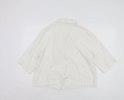 Fosby Design Women's Ivory Linen Blazer Size 16