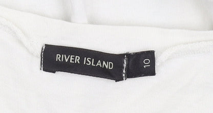 River Island Women’s Black Graphic T-Shirt Dress 10