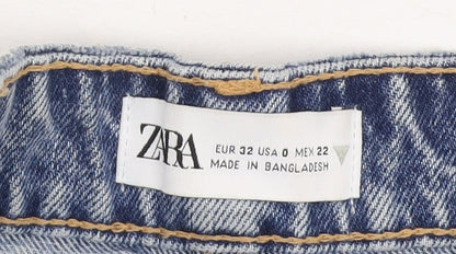 Womens UK Size 4 Zara Regular Fit Cut-Off Shorts