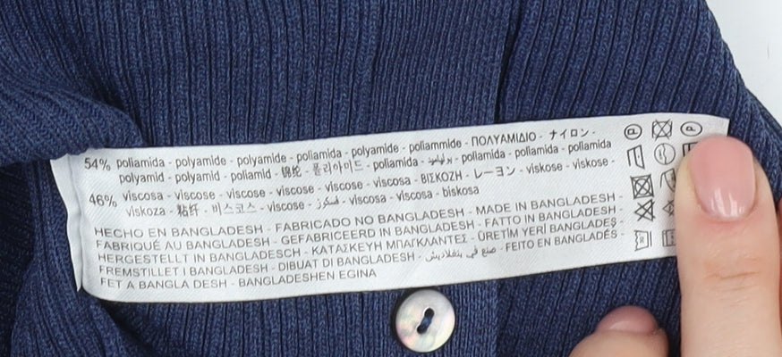Womens UK Size M Zara Blue Cardigan Jumper