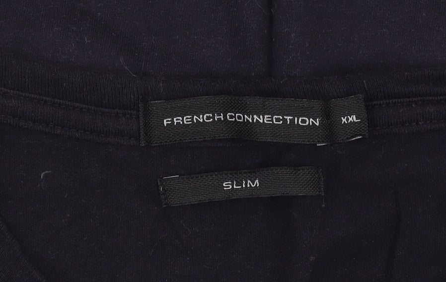 Mens UK Size 2XL French Connection Black  T-Shirt