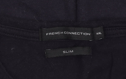 Mens UK Size 2XL French Connection Black  T-Shirt