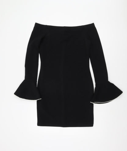 River Island Off-the-Shoulder Black Dress, Size 10