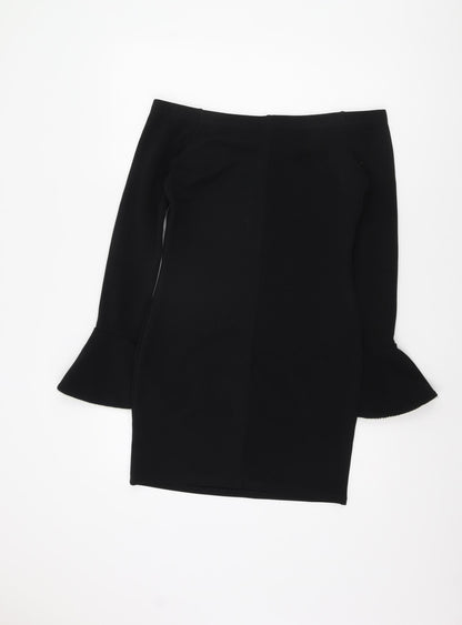 River Island Off-the-Shoulder Black Dress, Size 10
