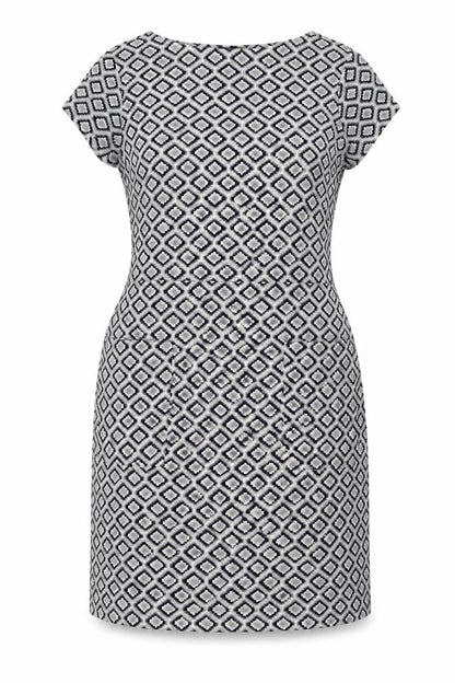 Next Women's Grey Geometric Shift Dress Size 16 Casual