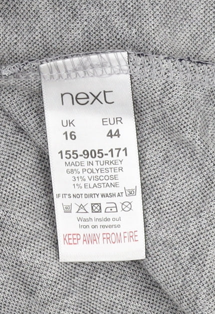 Next Women's Grey Geometric Shift Dress Size 16 Casual