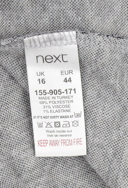 Next Women's Grey Geometric Shift Dress Size 16 Casual