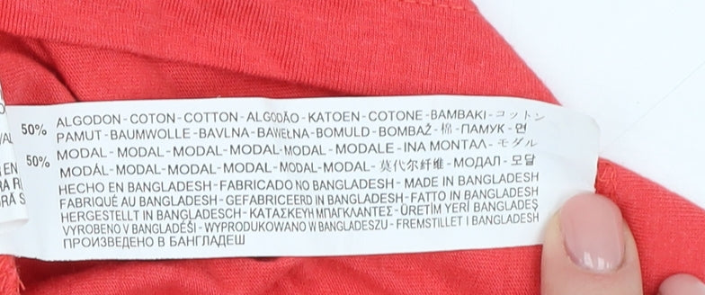 Womens UK Size 12 Zara Red Basic T-Shirt