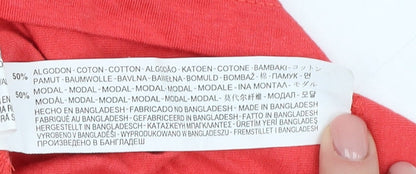 Womens UK Size 12 Zara Red Basic T-Shirt