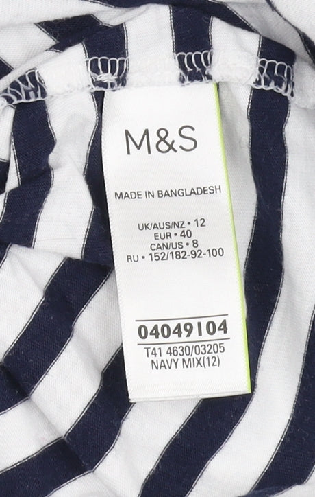 Womens UK Size 12 Marks and Spencer Multicoloured Ringer T-Shirt