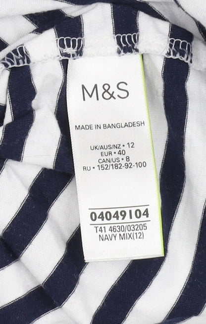 Womens UK Size 12 Marks and Spencer Multicoloured Ringer T-Shirt