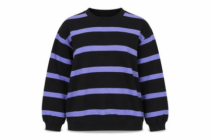 Marks and Spencer Women’s Black Striped Pullover - L
