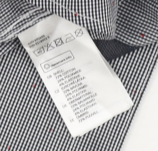 H&M Men's Grey Check Button-Up Shirt, Size S