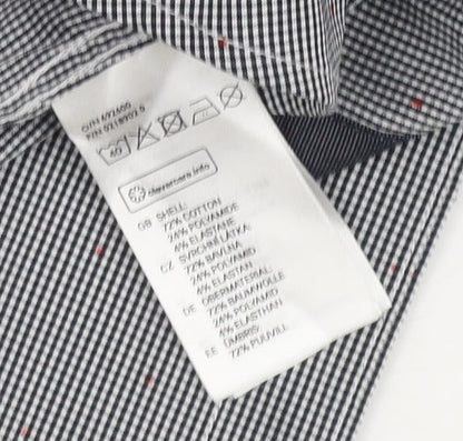H&M Men's Grey Check Button-Up Shirt, Size S
