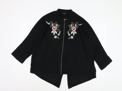 Womens UK Size 10 River Island Black Bomber Jacket