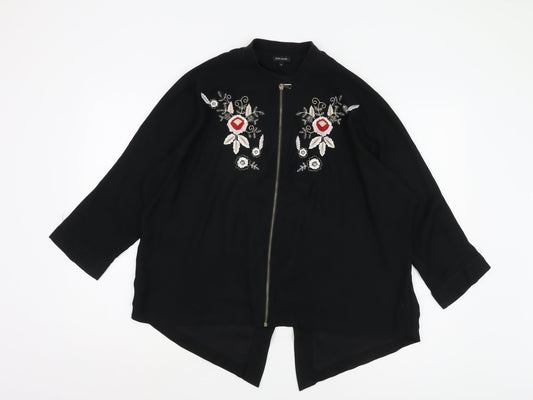 Womens UK Size 10 River Island Black Bomber Jacket
