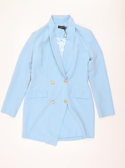 PrettyLittleThing Women's Blue Blazer UK 8 Double-Breasted