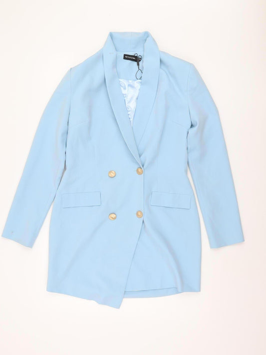 PrettyLittleThing Women's Blue Blazer UK 8 Double-Breasted