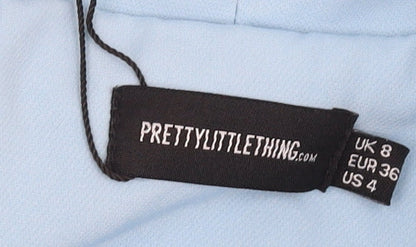 PrettyLittleThing Women's Blue Blazer UK 8 Double-Breasted