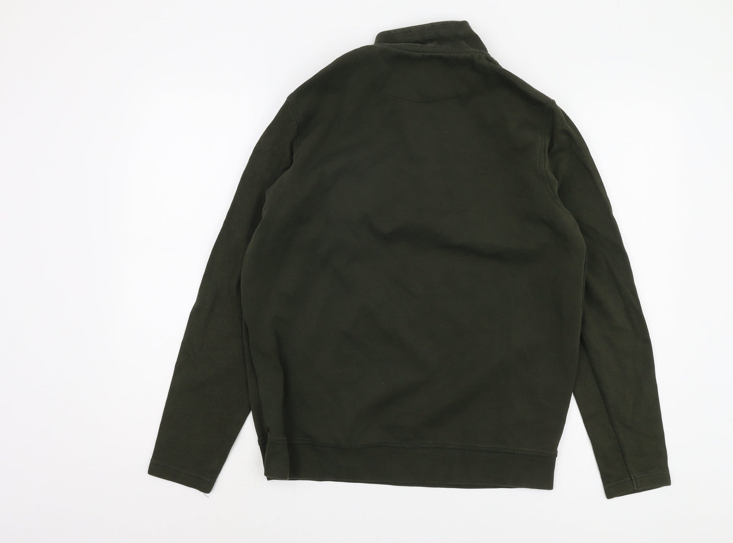 Dressmann Men's Green 1/4 Zip Sweatshirt - Medium
