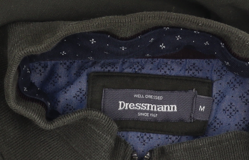 Dressmann Men's Green 1/4 Zip Sweatshirt - Medium