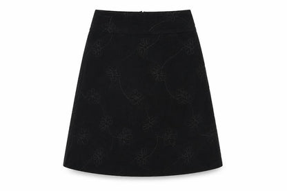 Front view of St. Bernard Women's Black A-Line Skirt, size 12