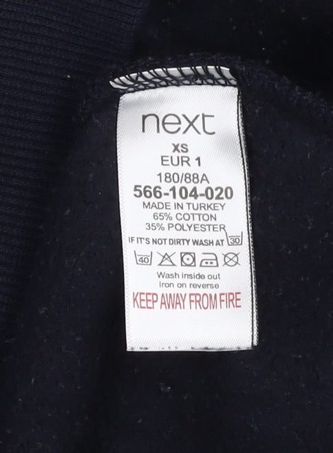 Mens UK Size XS NEXT Blue Pullover Hoodie