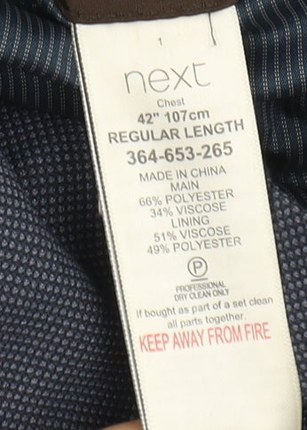 Mens UK Size 42 NEXT Regular Blue Suit Jacket