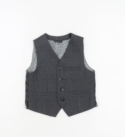 Next Boys Grey Formal Waistcoat 3 Years Polyester Viscose