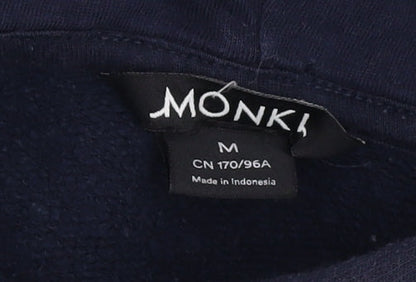 Monki Women's Black Pullover Hoodie M with Drawstring