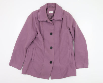 Damart Women's Purple Overcoat Size 14 - Classic & Stylish