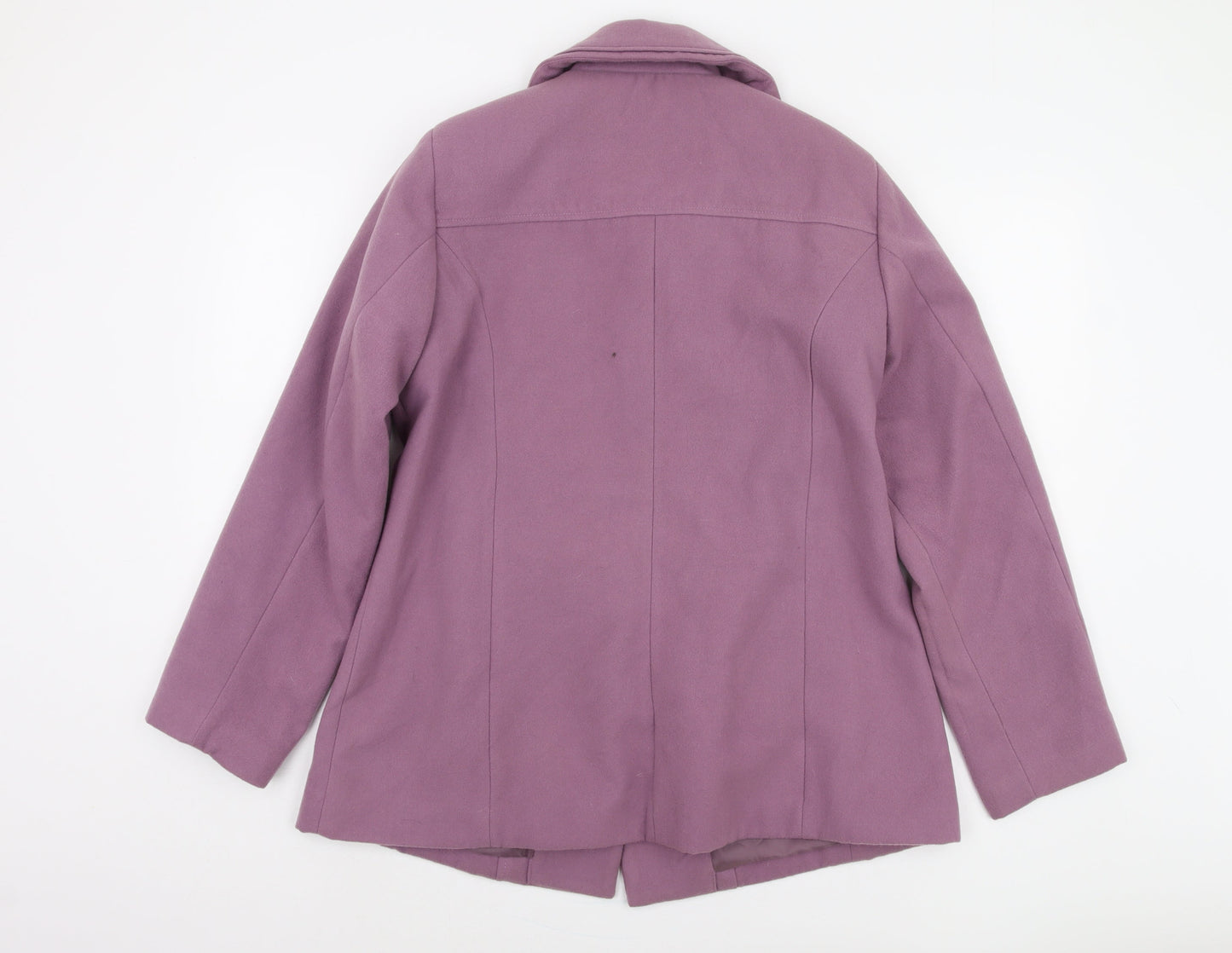 Damart Women's Purple Overcoat Size 14 - Classic & Stylish